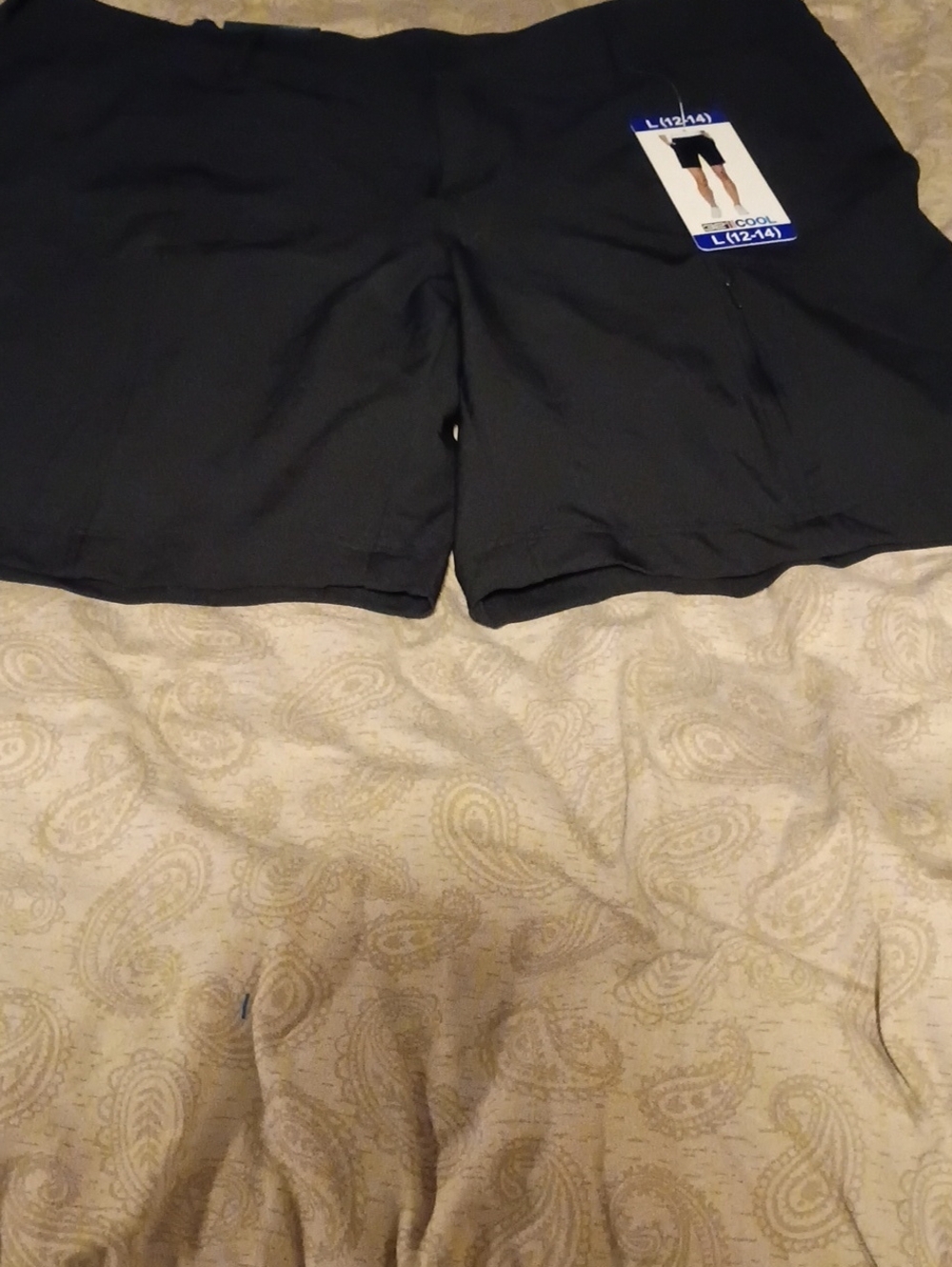 Youth Black Swim Shorts with Elastic Waist